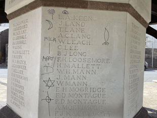 Tears about graffiti on Crediton War Memorial