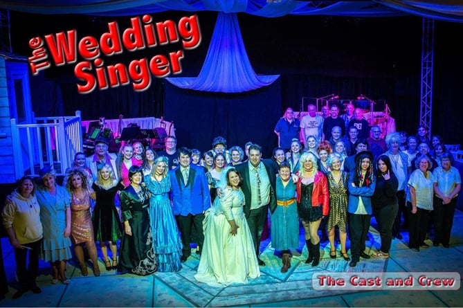 The cast of CODS ‘The Wedding Singer’.  Image: Mike Palmer

