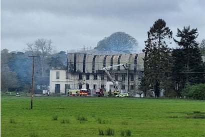 Poltimore House the day after the fire.  Image: Poltimore House Trust
