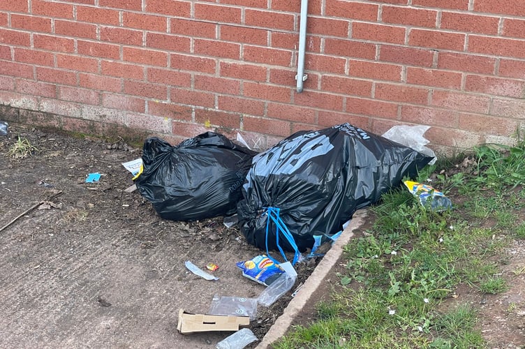 Some of the rubbish left behind in the car parks at Lords Meadow Leisure Centre.