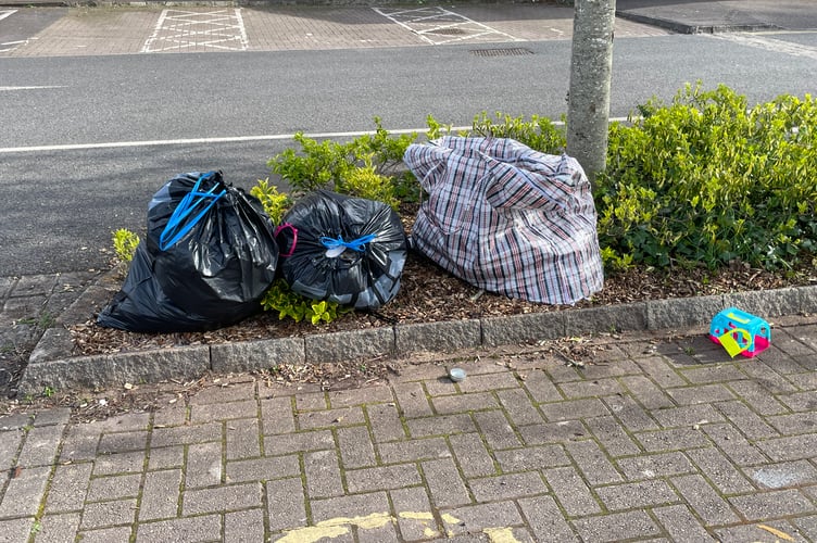 Some of the rubbish left behind in the car parks at Lords Meadow Leisure Centre.