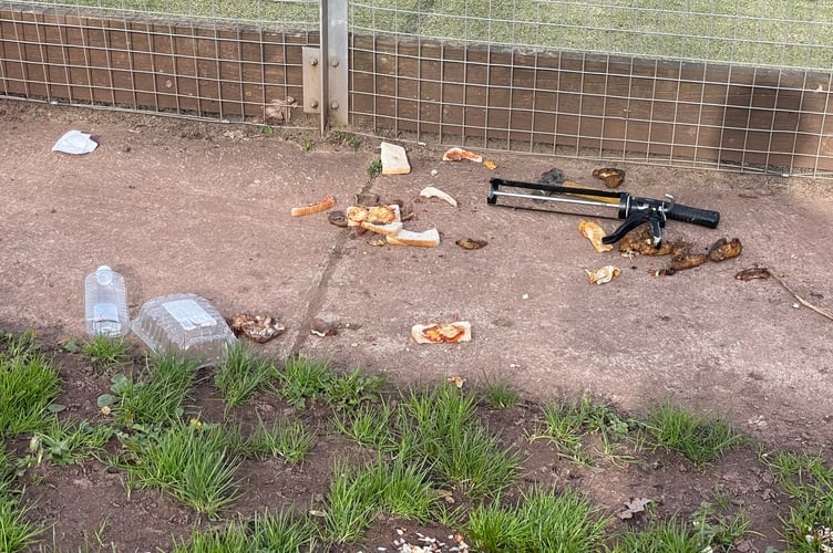 Some of the rubbish left behind in the car parks at Lords Meadow Leisure Centre.
