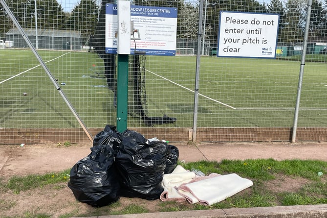 Some of the rubbish left behind in the car parks at Lords Meadow Leisure Centre.
