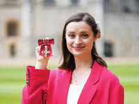 Former Kirtonian Laura received her MBE from Anne, Princess Royal
