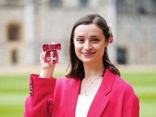 Former Kirtonian Laura received her MBE from Anne, Princess Royal
