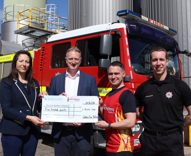 Firefighter’s marathon fundraiser gets £500 boost from Crediton Dairy