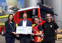 Firefighter’s marathon fundraiser gets £500 boost from Crediton Dairy