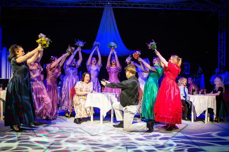 During the marriage proposal scene in ‘The Wedding Singer’. Image: Mike Palmer.