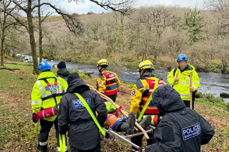 Police during a rescue exercise.