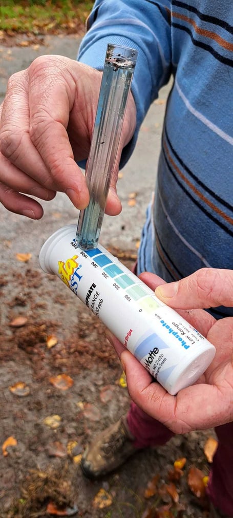 Water quality testing. Image courtesy: Cllr Peter Jones
