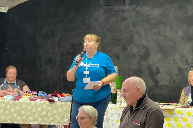 Sharon Collins, Hospiscare Regional Fundraiser, during her speech at Sandford.  AQ 0113
