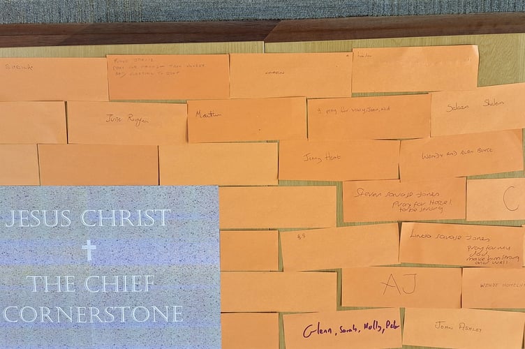 The Cornerstone and contributed bricks of the structure. Image by Tina Turner
