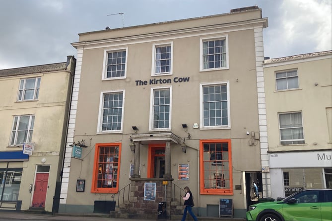 The Kirton Cow pub on Crediton High Street