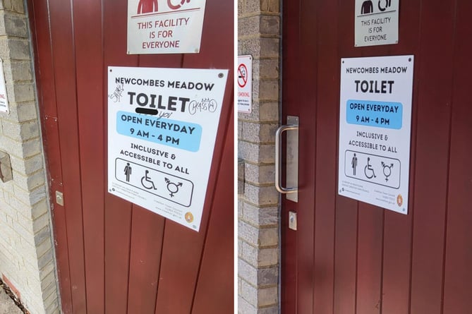 Newcombes Meadow toilet block vandalism