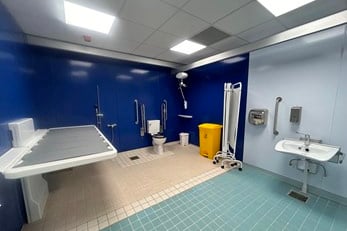 The Changing Places toilet installed at Exe Valley Leisure Centre in Tiverton.