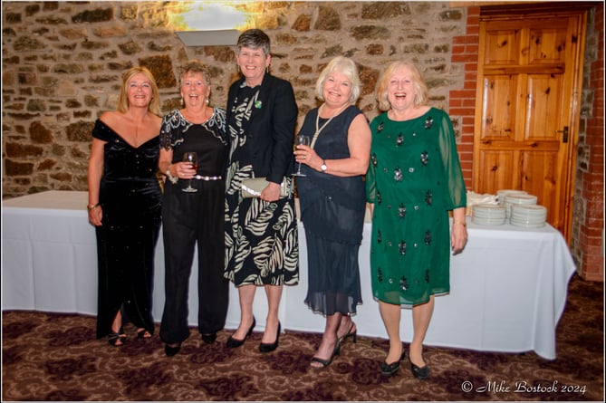 The five ladies who organised the Casino Night at Zeal Monachorum, from left, Ali Birchwhite, Mandy Smith, Nic Grose, Susie Bostock and Eleanor Wilson.  Image: Mike Bostock
