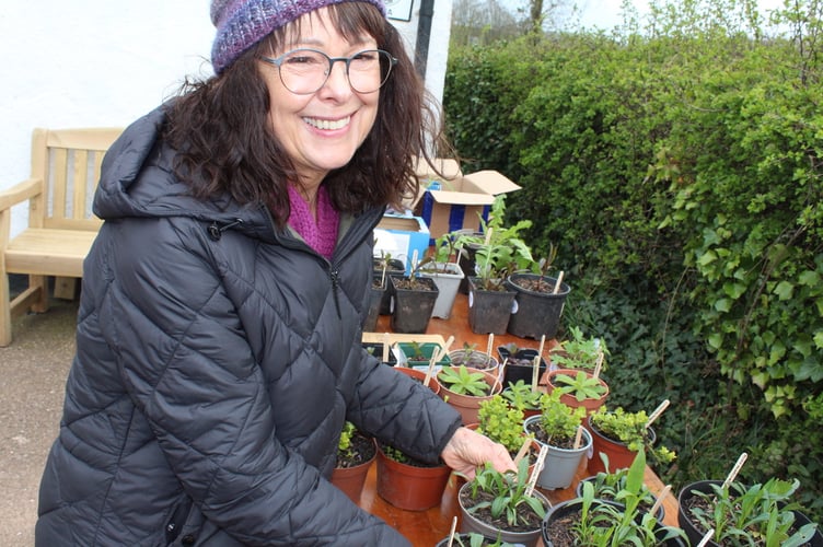 Mandy Jones at the plant stall.  SR 9645
