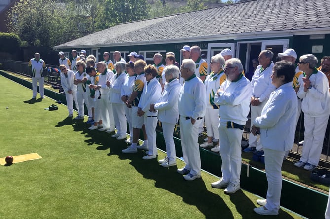 Members of Crediton Bowling Club on the Opening Day.