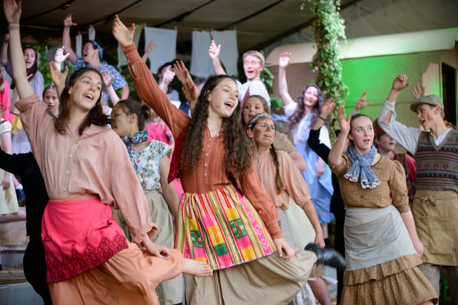 Crediton Youth Theatre members during a production.