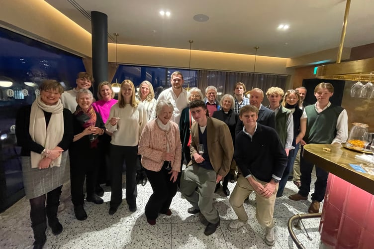 Some of those who are to take part in the abseil. AQ 7797