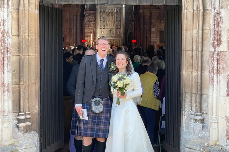 Making the first steps out of the church.  AQ 0453