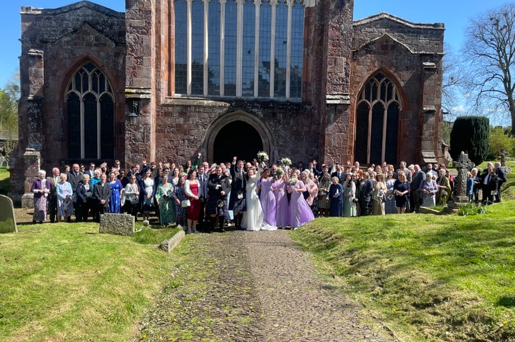 Lewis and Catherine with many of the wedding guests.  AQ 0488
