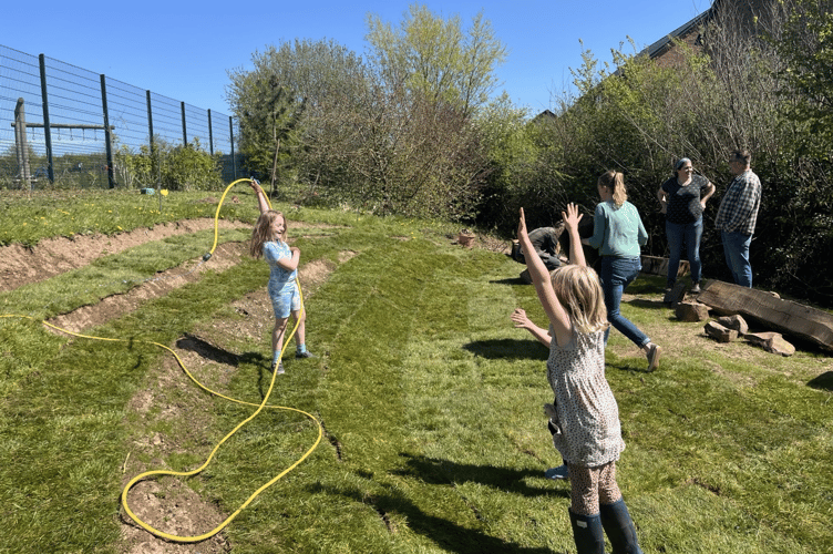 Having fun with the hose