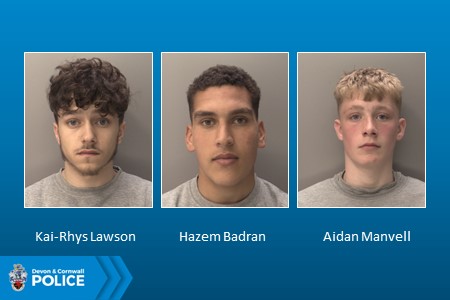 Three men jailed for savage assault in Exeter