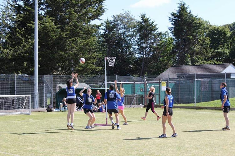 During a previous Crediton Netball League Charity Mixed Netball Tournament.
