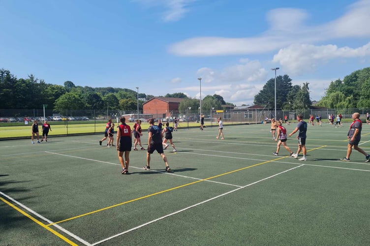 During a previous Crediton Netball League Charity Mixed Netball Tournament.
