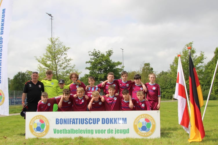 Copplestone FC players in Dokkum.
