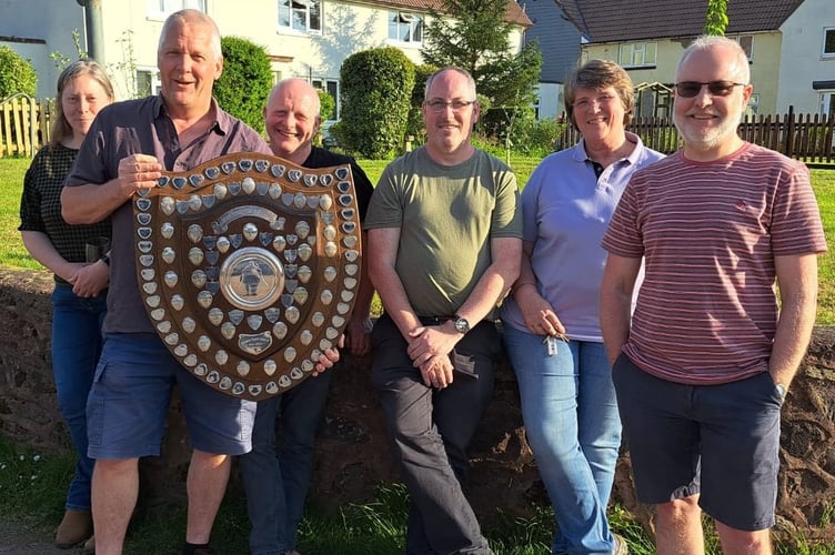 The Down St Mary team which won the George Facey Shield for the sixth time in seven years, from left, Jenny Sparling, Bob Robinson (Captain), Andy Cleave (Tenor), Ian Fielding (Treble), Ali Waterson and Gary Quick.