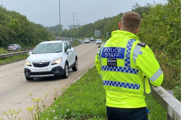 Speed Detection Officer on A30 (Devon and Cornwall Police)
