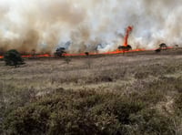 Farmland wildfire warning