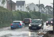 Torrential rain causes flood disruption in Crediton
