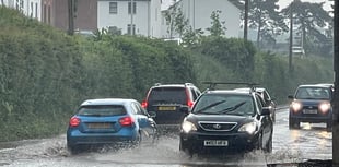 Torrential rain causes flood disruption in Crediton
