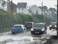 Torrential rain causes flood disruption in Crediton
