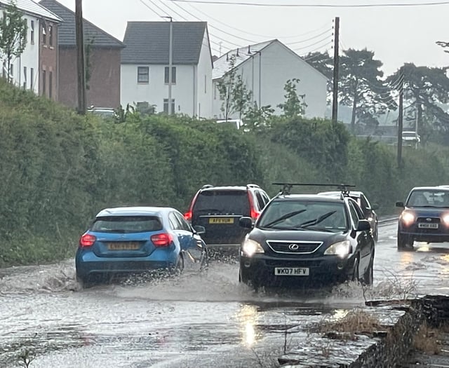 Torrential rain causes flood disruption in Crediton

