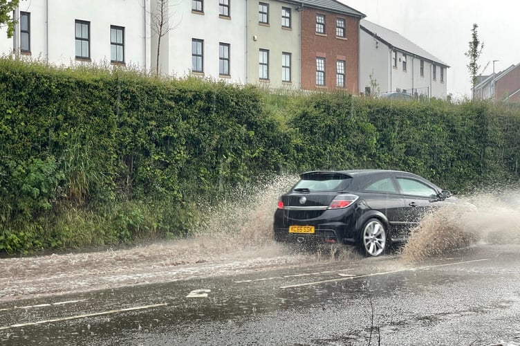 Flooding in Crediton.  AQ 3056