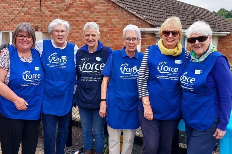Some of the volunteer helpers from Crediton Friends of FORCE at the Plant and Cake Sale.