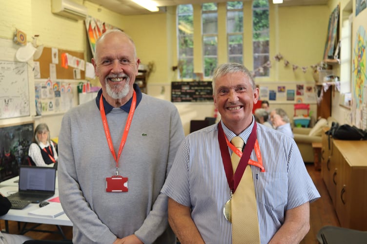Mayor of Crediton Guy Cochran, right, with Deputy Mayor Steve Huxtable