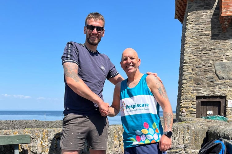 Luke Cooper and Mike Lander, right, at Lynmouth (Mike Lander)