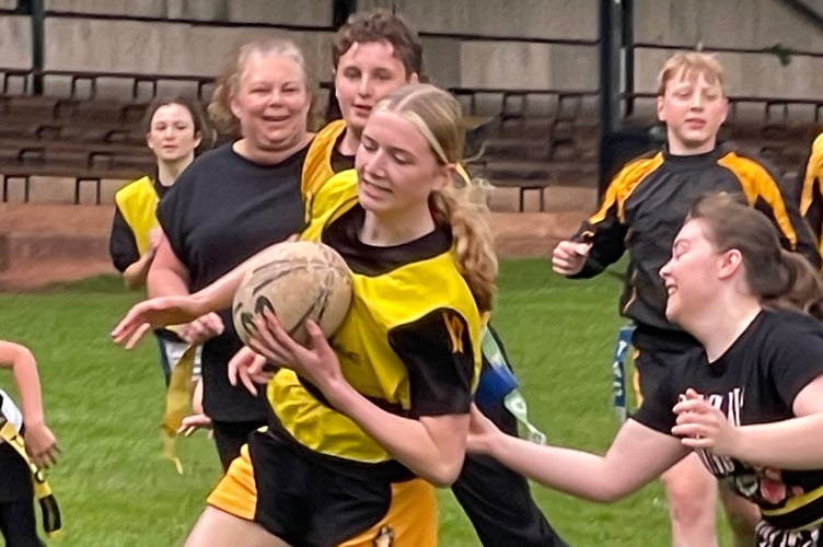 During the fun Tea Rugby event at Crediton Rugby Club.  AQ 3202