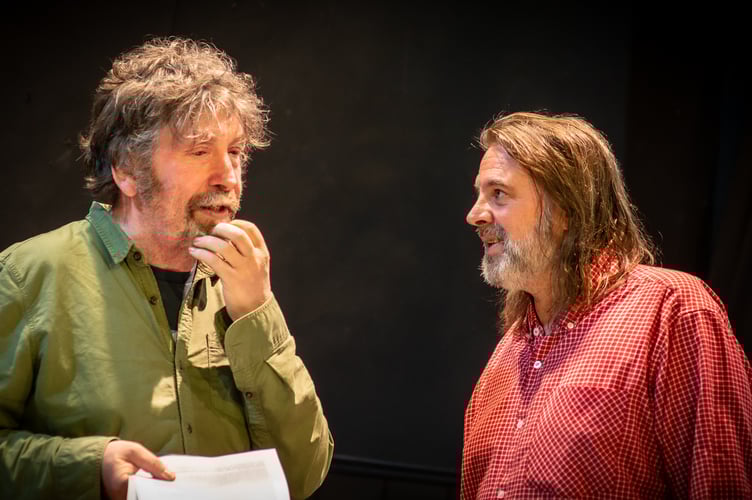 Pondering during rehearsals for Shakespeare in the Square 2024.