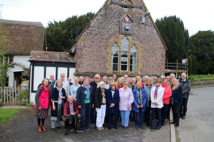 Local residents gathered for the clock switching on event at Down St Mary before sitting down to an afternoon tea.  AQ 4103
