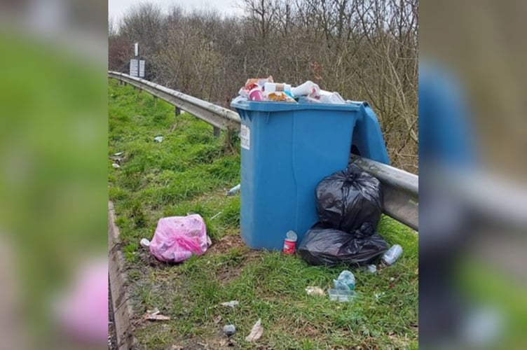 The waste was left in a lay-by on the A361