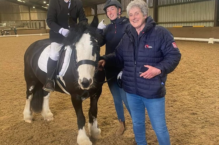 Martin Stewart with Lucky, Peggy Douglas and Sophie Douglas
