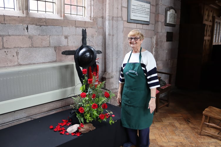 Gay Mullins with her D-Day arrangement
