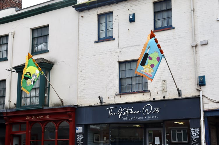 The Kitchen @ 25's flag and Oliver's Bakery's new flag