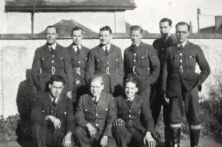 Crediton man Ned Blamey, far right, with fellow servicemen